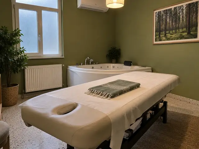 Jakuzili, pencereli aydınlık masaj odası — Şirintepe, Masaj Salonun